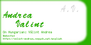 andrea valint business card